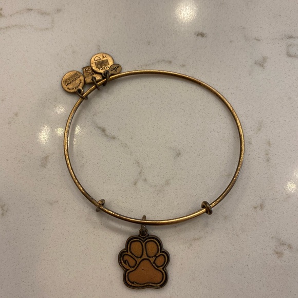 Alex and Ani Jewelry - Alex & Ani Dog Paw Rescue Gold Bangle Stackable Charm Bracelet